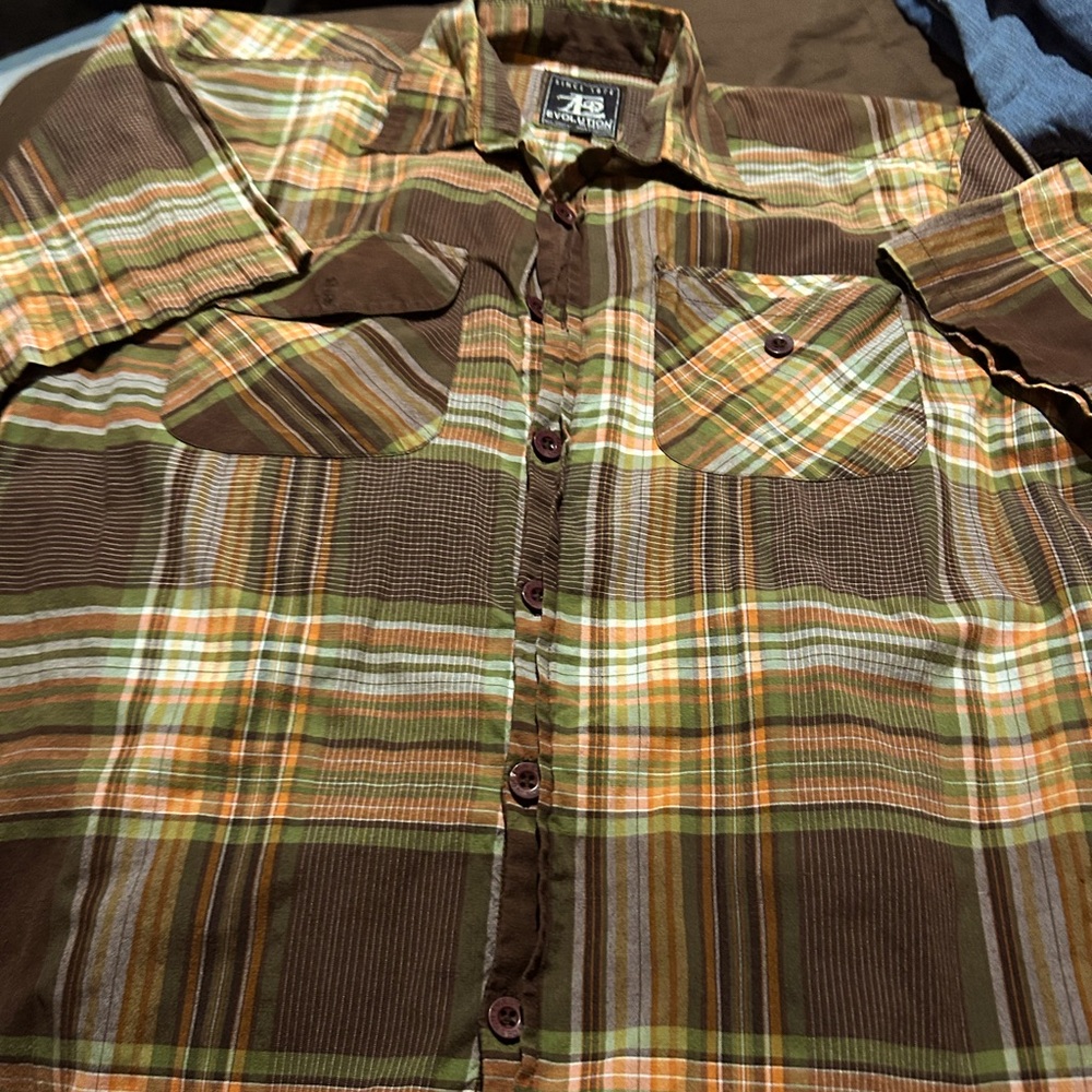 Men’s plaid short sleeve casual shirt